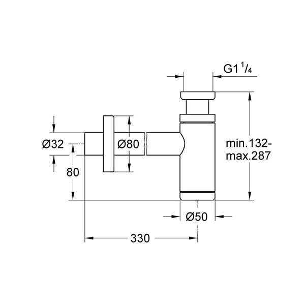 GROHE - Siphon pour lavabo 1/4", or (G28912GN0) - large