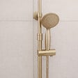 AURLANE - Colonne de douche Thermostatique finition Or Doré Brossé 133x26x52 cm - MOLLY GOLD - vignette