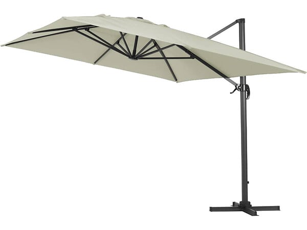 HABITAT ET JARDIN - Parasol jardin déporté Alu "Sun 4" - Rectangle - 3 x 4 m + Housse de protection - Ecru - large