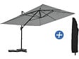 HABITAT ET JARDIN - Parasol jardin déporté en aluminium "Sky 4" - 3 x 4 m - Gris - Avec Housse - vignette