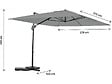 HABITAT ET JARDIN - Parasol jardin déporté en aluminium "Sky 4" - 3 x 4 m - Gris - Avec Housse - vignette
