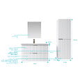 AURLANE - Pack Meuble salle de bain 60cm et Colonne de rangement - Façades Blanches Ondulées - MILO - vignette