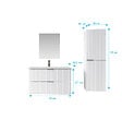 AURLANE - Pack Meuble salle de bain 60cm et Colonne de rangement - Façades Blanches Ondulées - MILO - vignette
