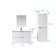 AURLANE - Pack Meuble salle de bain 80cm et Colonne de rangement - Façades Blanches Ondulées - MILO - vignette