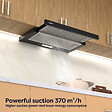 CIARRA - CIARRA Hotte Encastrable 60cm Hotte Tiroir Recyclage ou Evacuation 391m3/h VM6906DB - vignette