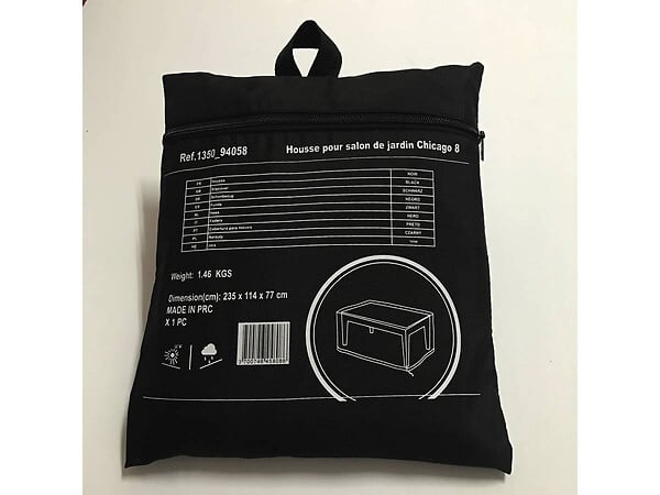 HABITAT ET JARDIN - Housse de protection pour salon de jardin - 235 x 114 x 77 cm - Noir - large
