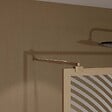 AURLANE - Paroi de douche 90 x 200 HINATA - style Japandi courbes douces - Cadre effet Bois - Verre 6mm - vignette