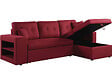 HABITAT ET JARDIN - Canapé d'angle convertible/réversible "Axel" - 3 places - Rouge - vignette