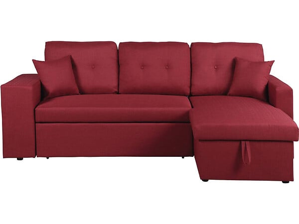 HABITAT ET JARDIN - Canapé d'angle convertible/réversible "Axel" - 3 places - Rouge - large