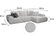 HABITAT ET JARDIN - Canapé d'angle droit en tissu style bubble "Sidonie" - 4 places - Gris - vignette