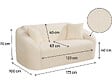 HABITAT ET JARDIN - Canapé droit fixe en tissu "Ondine" - 2 places - Beige - vignette