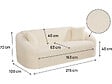 HABITAT ET JARDIN - Canapé droit fixe en tissu "Ondine" - 3 places - Beige - vignette
