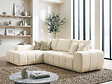 HABITAT ET JARDIN - Canapé d'angle gauche en tissu style bubble "Sidonie" - 4 places - Beige - vignette