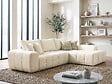 HABITAT ET JARDIN - Canapé d'angle droit en tissu style bubble "Sidonie" - 4 places - Beige - vignette
