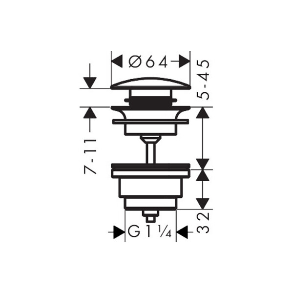 HANSGROHE - Hansgrohe Bonde Push-open pour mitigeurs lavabo et bidet, finition Finishplus, Bronze brossé (50100140) - large