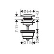 HANSGROHE - Hansgrohe Bonde Push-open pour mitigeurs lavabo et bidet, finition Finishplus, Bronze brossé (50100140) - vignette