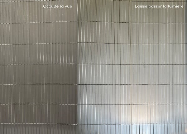 SICATEC - Canisse PVC double face translucide - Gris - H.1.5xL.3m - large