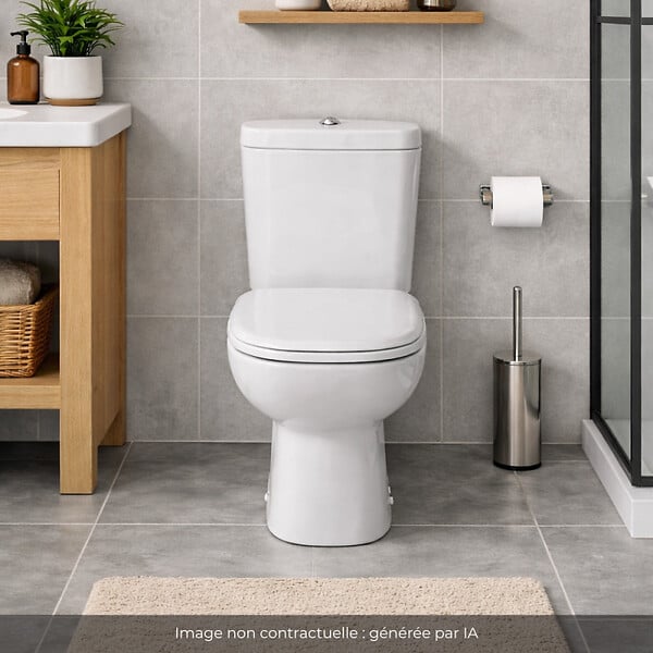 DURAVIT - WC à poser D-code avec abattant + nettoyant - large