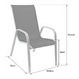 HAPPY GARDEN - Lot de 6 chaises MARBELLA en textilène noir - aluminium gris - vignette