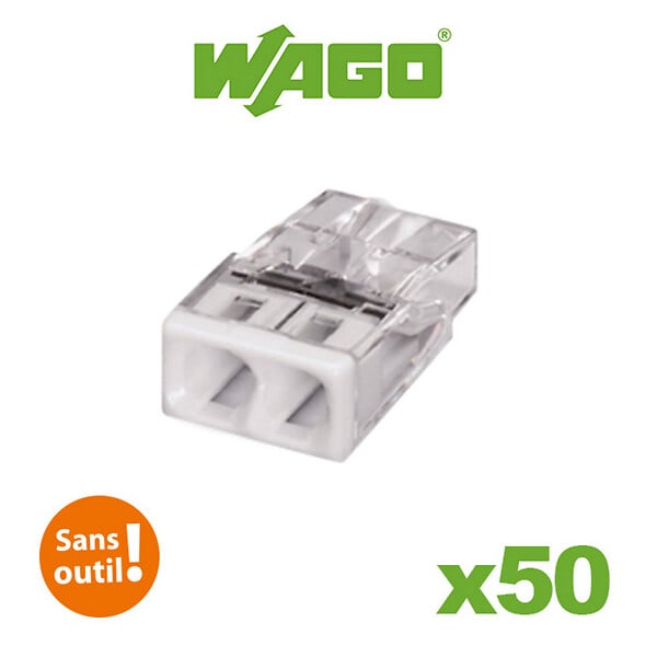 WAGO - WAGO Flacon de 50 mini bornes de connexion automatique 2 fils S2273 - large