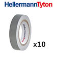 HELLERMANNTYTON - HellermannTyton Lot de 10 rubans isolant 10m x 15mm gris, idéal pour travaux électriques et réparation - vignette