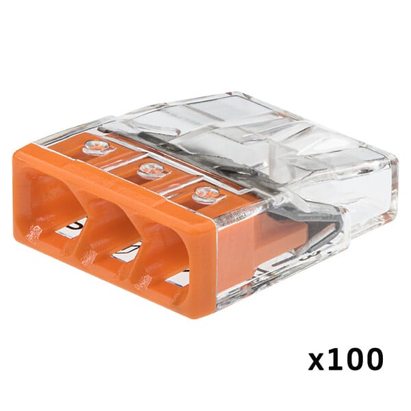 WAGO - Pot de 100 mini bornes de connexion automatique 3 fils S2273 - large
