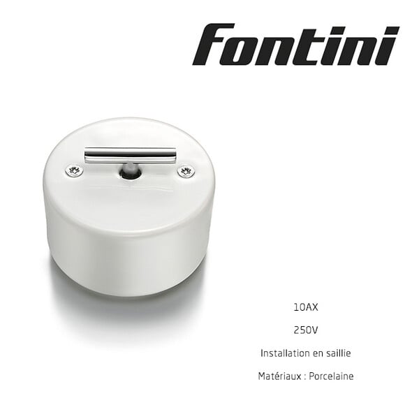 FONTINI - FONTINI Va-et-vient métal chrome porcelaine blanche DO - large