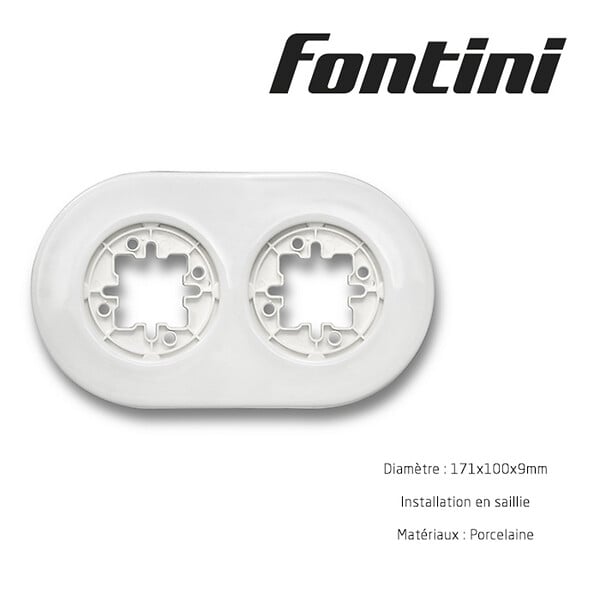 FONTINI - FONTINI Plaque 2 postes porcelaine blanche DO - large