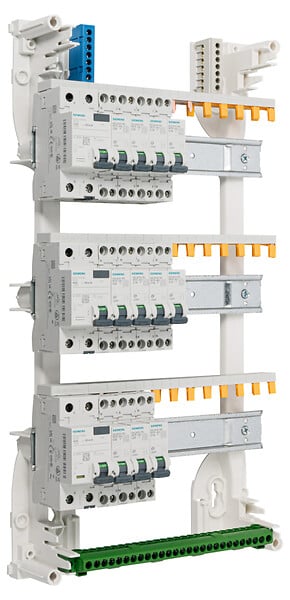 SIEMENS - SIEMENS Tableau 3 rangées pré-équipé 2 interdiff 40A + 1 interdiff 63A + 11 disjoncteurs - large