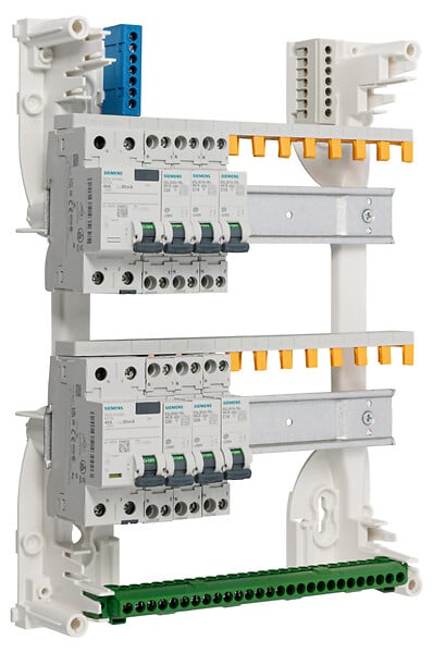SIEMENS - Tableau 2 rangées pré-équipé 2 inter. diff. 40A + 6 disjoncteurs-SIEMENS - large