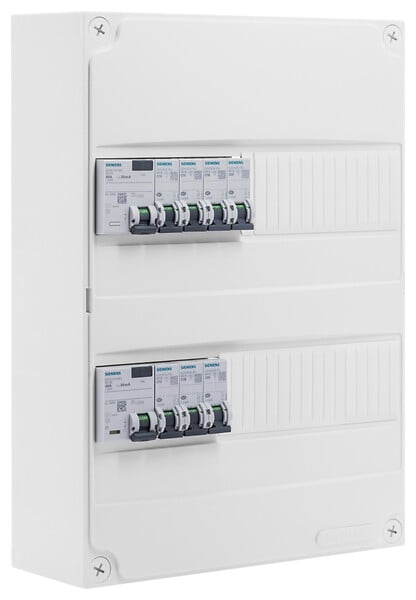 SIEMENS - Tableau électrique pré-équipé 2 rangées 26 modules 7 disjoncteurs 2 interrupteurs différentiels-SIEMENS - large