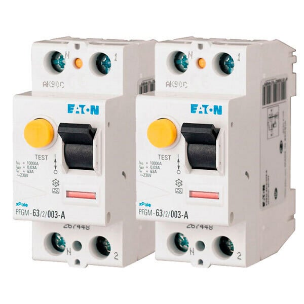 EATON CAPRI - Lot de 2 interrupteurs différentiels à vis 63A type A, PFGM, 30mA - large