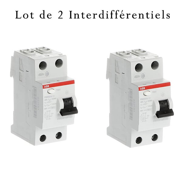 ABB - ABB Lot de 2 Interrupteurs différentiels à vis raccordement 40A 30mA Type A - large