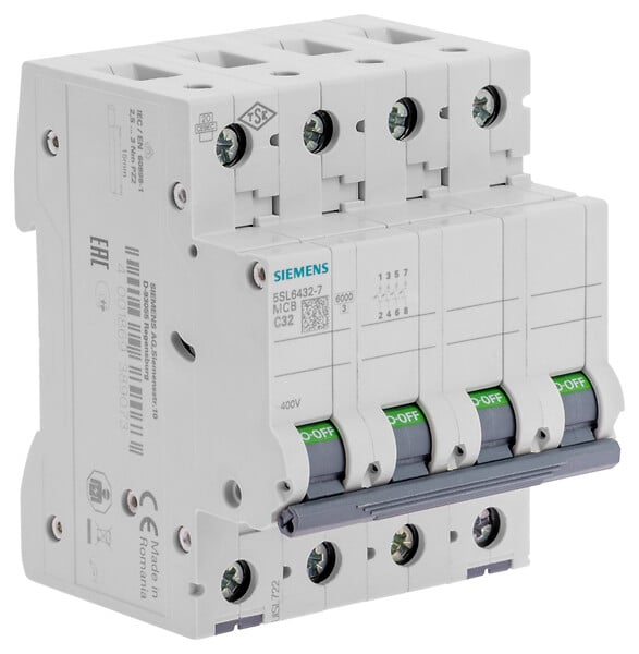 SIEMENS - SIEMENS Disjoncteur tetrapolaire 32A Courbe C - large