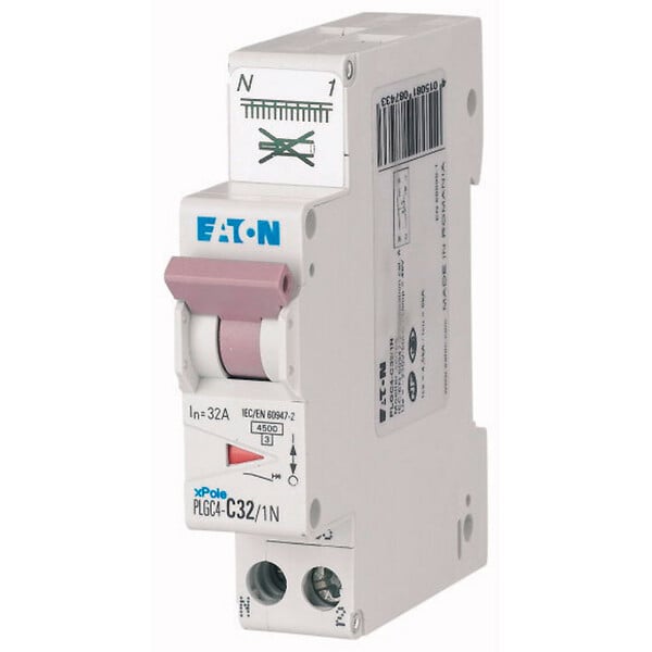 EATON CAPRI - EATON Disjoncteur auto 32A Ph+N, borne à ressort, 4,5kA (EN 60898) courbe C, 230V, 45kA, courbe C - large