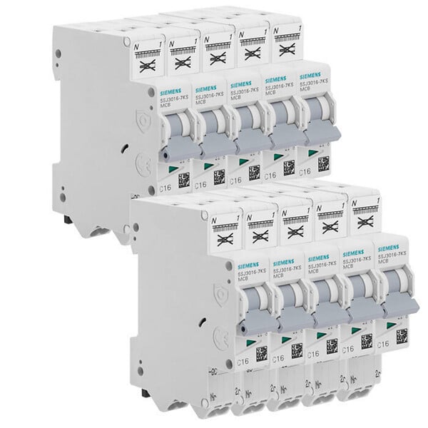 SIEMENS - SIEMENS Lot de 10 disjoncteurs Auto P+N 16A - large