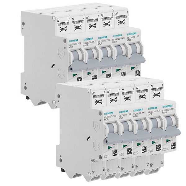 SIEMENS - SIEMENS Lot de 10 disjoncteurs Auto P+N 20A - large