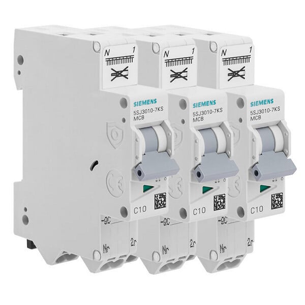 SIEMENS - SIEMENS Lot de 3 disjoncteurs Auto P+N 10A - large