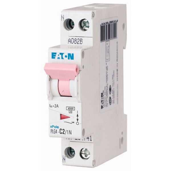 EATON CAPRI - EATON Disjoncteur 2A PLG, Ph+N 4,5kA (EN 60898) courbe C, 230V, 45kA, courbe C, à vis - large