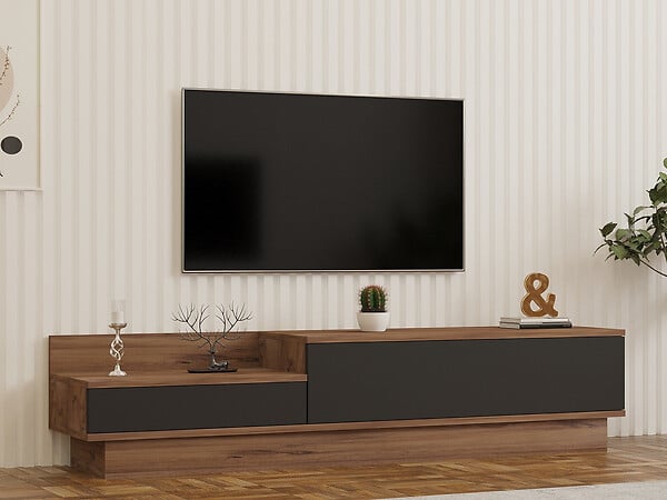 HABITAT ET JARDIN - Meuble TV en bois "Asir" - 160 x 35 x 35 cm - Marron - large