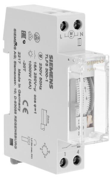SIEMENS - SIEMENS Horloge Journalière 1UM - Programmateur horaire synchrone 1 module 16A - large