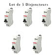 ABB - ABB Lot de 5 disjoncteurs Ph+N raccordement Vis 16A-4,5Ka - Courbe C - vignette