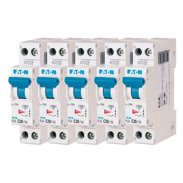 EATON CAPRI - Lot de 5 disjoncteurs 20A PLG, Ph+N 4,5kA (EN 60898) courbe C-EATON - large