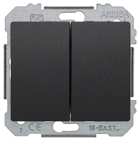 SIEMENS - SIEMENS Double Poussoir Anthracite Delta IRIS - large
