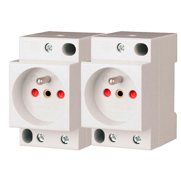 EATON CAPRI - EATON Lot de 2 prises modulaires 16A 250V AC avec sécurité enfant, robustes et sécurisées pour usage domestique - large