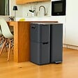 KITCHEN MOVE - Poubelle pédale tri sélectif HAJA gris 60L - vignette