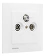 SIEMENS - SIEMENS Prise TV FM SAT Blanc Delta Viva + Plaque Blanc - vignette