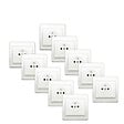 SIEMENS - LOT 10 Prises 2P+T Blanc Delta Iris + Plaques Basic Blanc - vignette