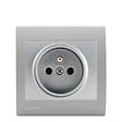 SIEMENS - SIEMENS Prise 2P+T Silver Delta Iris + Plaque basic Silver - vignette