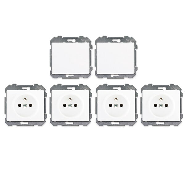SIEMENS - SIEMENS Lot de 2 Va & Vient Blanc et 4 Prises 2P+T Blanc - large